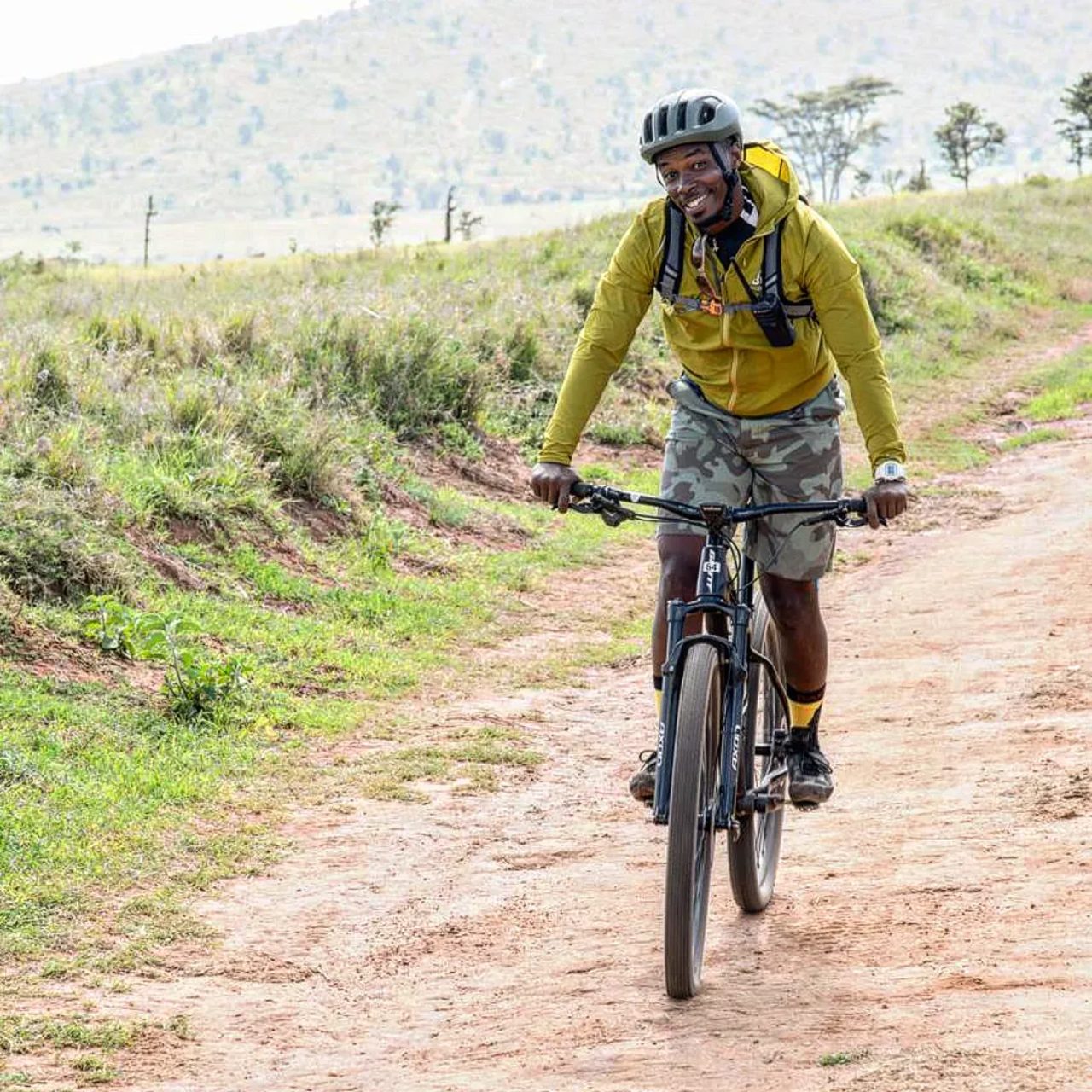 Mountain biking on a Kenyan trail